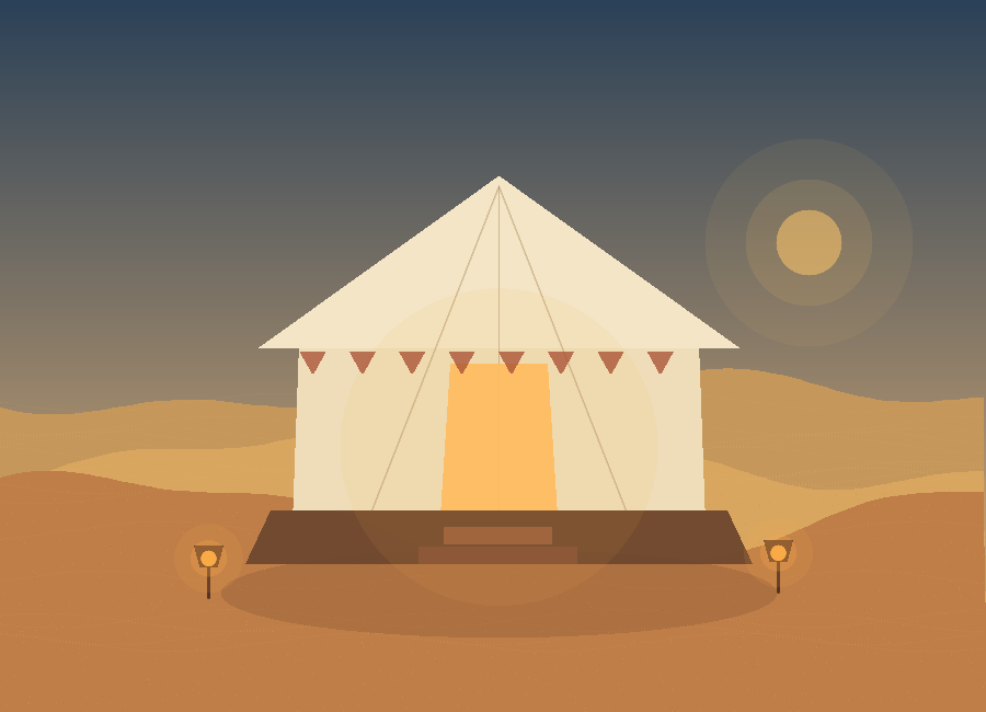 Luxury tent suite at a desert resort in Jaisalmer