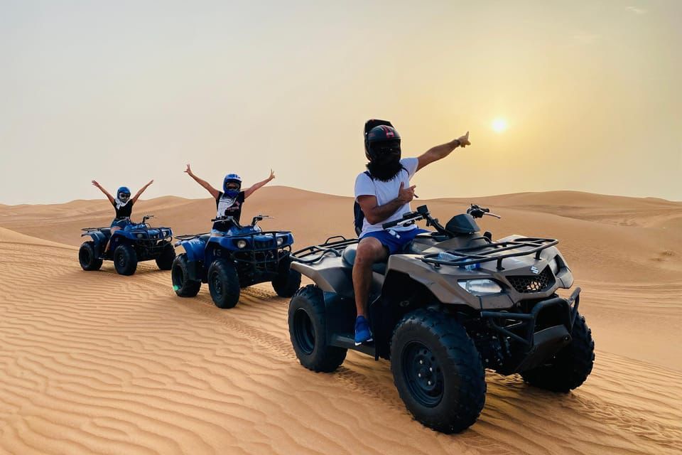 Dune adventure ride across Sam Sand Dunes at sunset